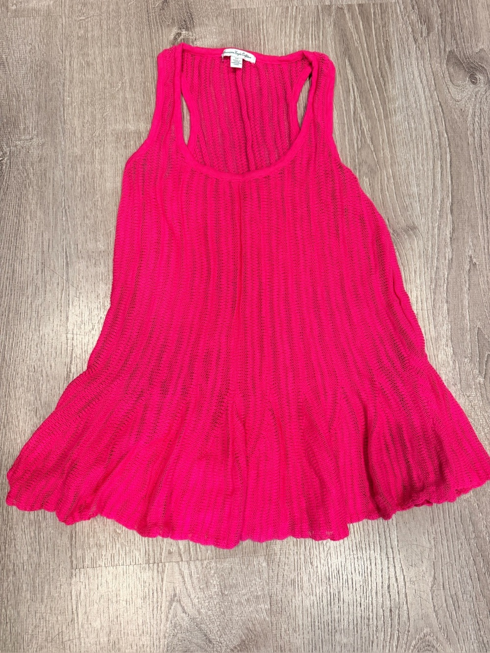 American Eagle Fuchsia Knit Racerback Tank Top
